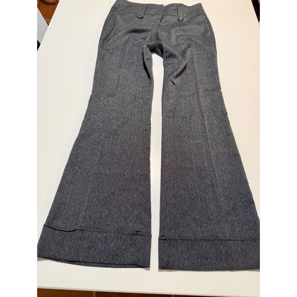 Tracy Evans Gray Herringbone Wide Leg Cuffed Dress Pants Size 7 - Picture 2 of 7